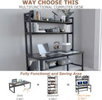 Desk with Shelves Computer 3-Tier Storage