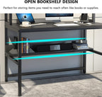 Desk with Shelves Computer 3-Tier Storage