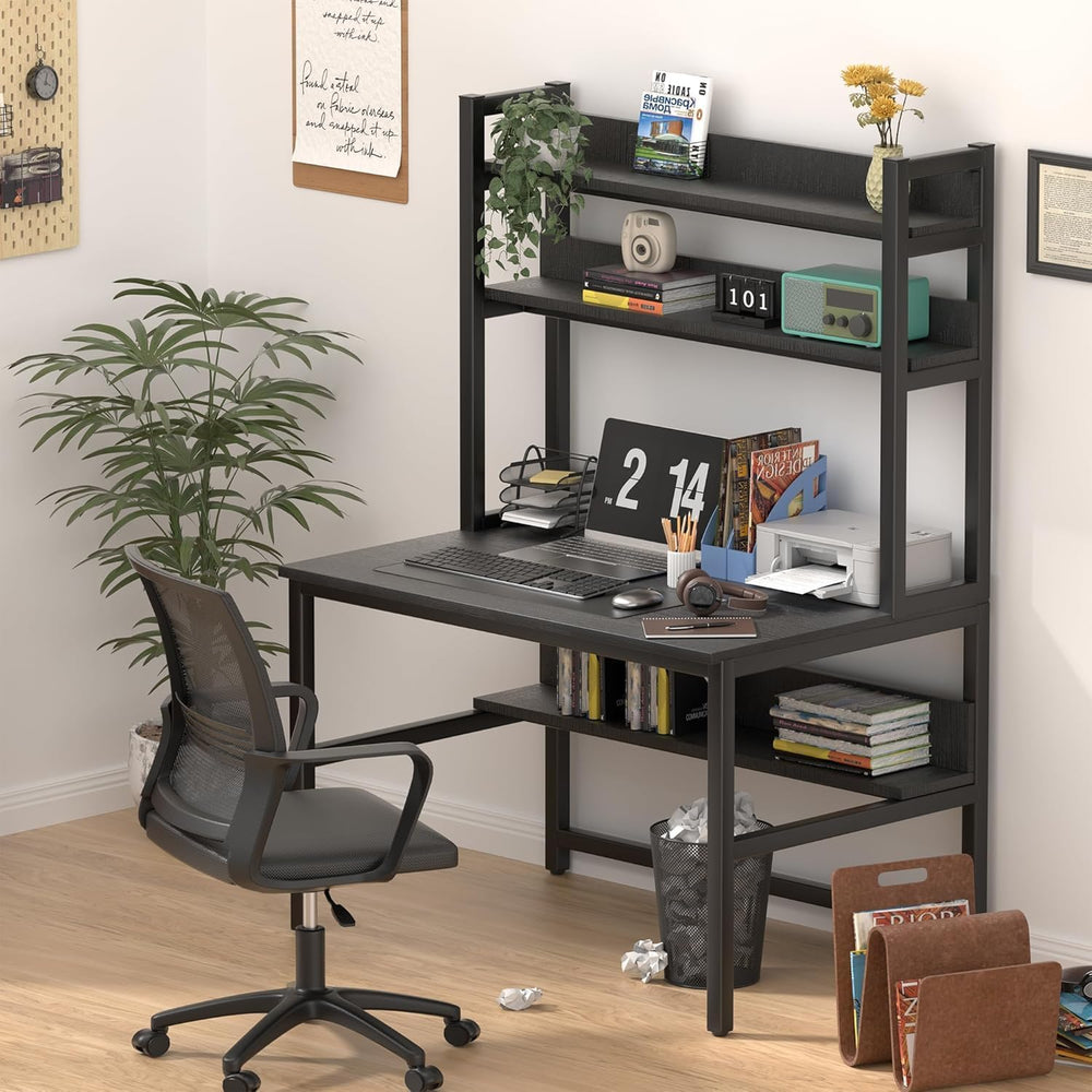 Desk with Shelves Computer 3-Tier Storage