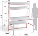 Desk with Shelves Storage Wooden Table