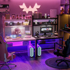 Desk with Shelves Storage Wooden Table
