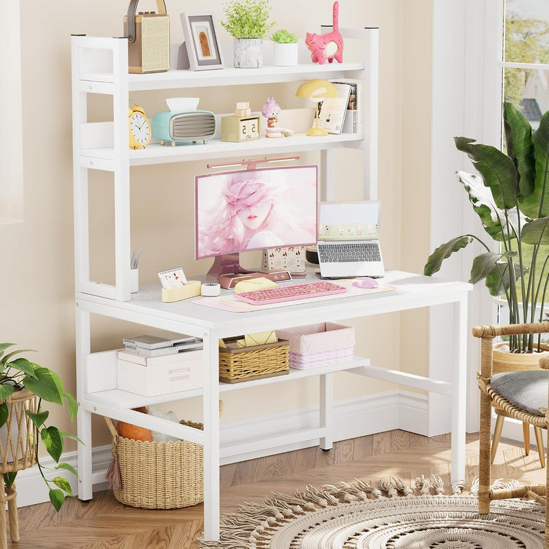 Computer Desk with Shelves Work Storage