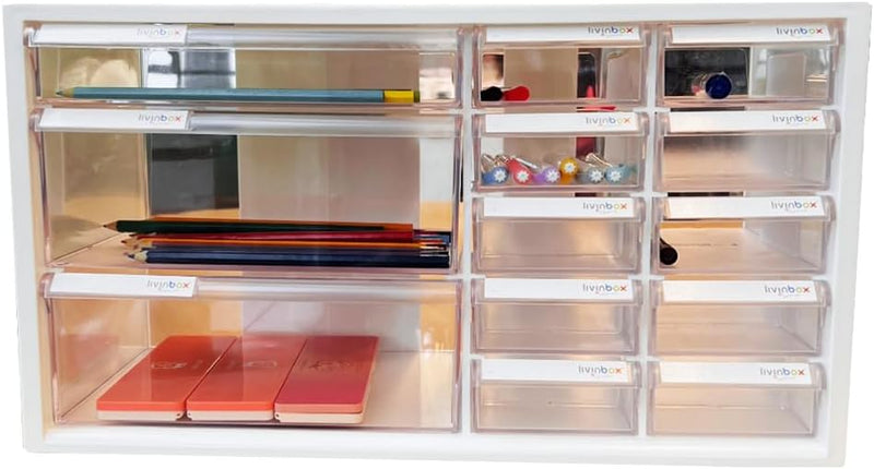 Desktop Small Parts Cabinet W 13 Clear Drawers