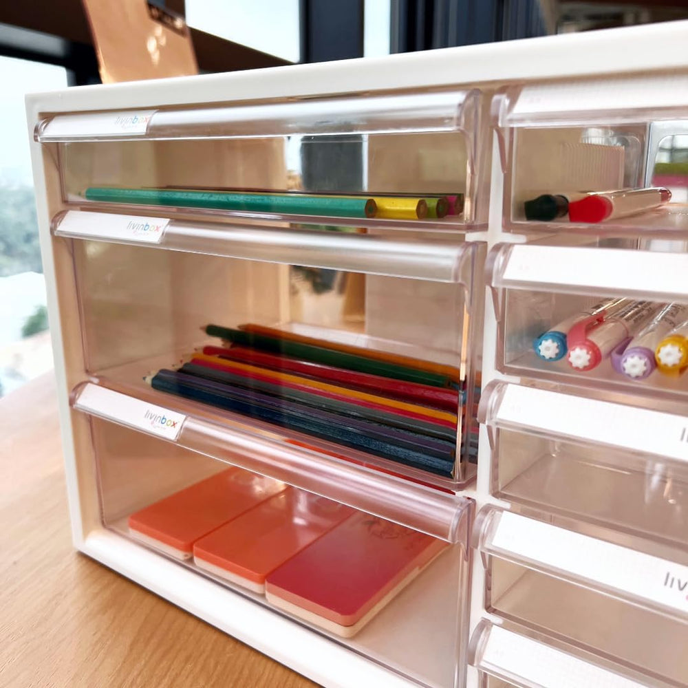 Desktop Small Parts Cabinet W 13 Clear Drawers