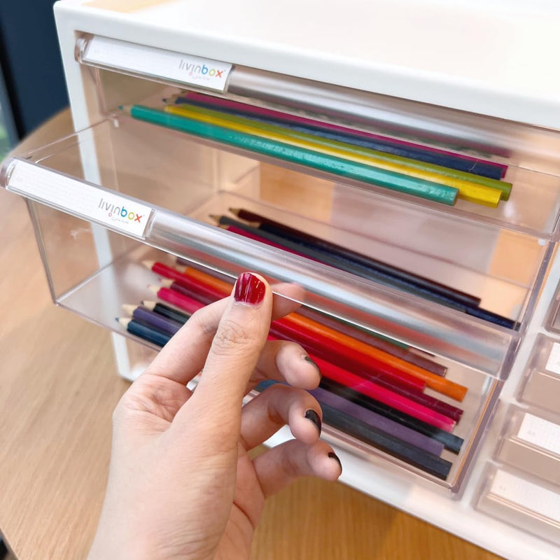 Desktop Small Parts Cabinet W 13 Clear Drawers