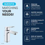 Dice Single Lever Basin Mixer Tap with Pop-Up