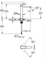 Dice Smooth Body Washbasin Mixer Tap for Free
