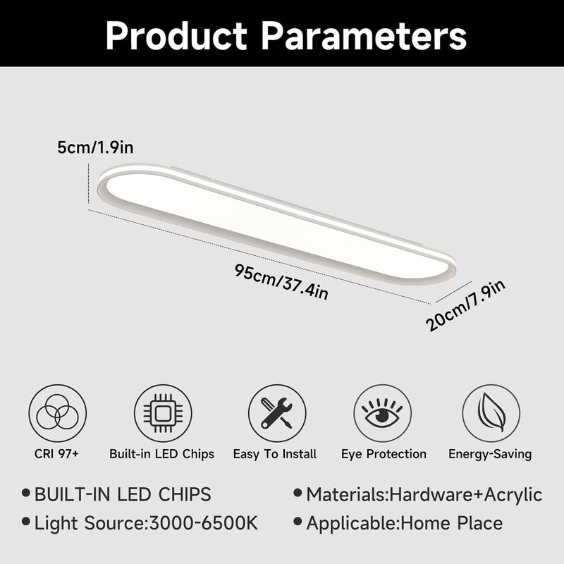 Dimmable Metal LED Ceiling Light Slim Edge