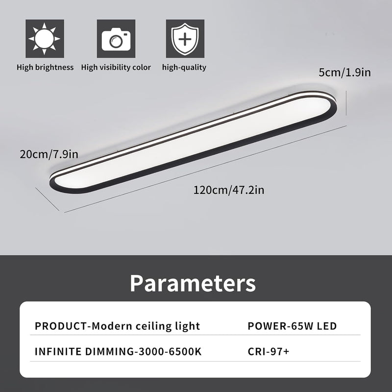 Dimmable Metal LED Ceiling Light Slim Edge