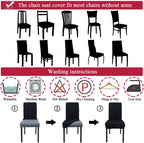 Dining Chair Covers Modern Elastic Stretch Protector (Set of 6)