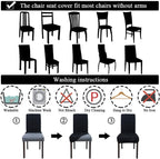 Dining Chair Covers Modern Elastic Stretch Protector (Set of 6)