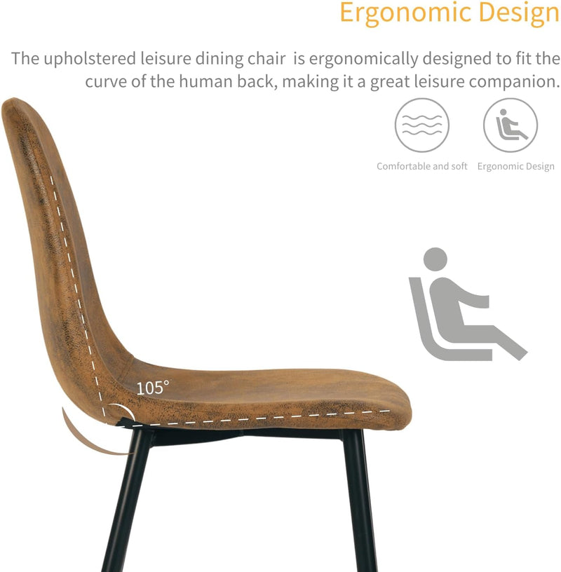 Dining Chairs Soft and Backrest Kitchen with Solid (Set of 4)