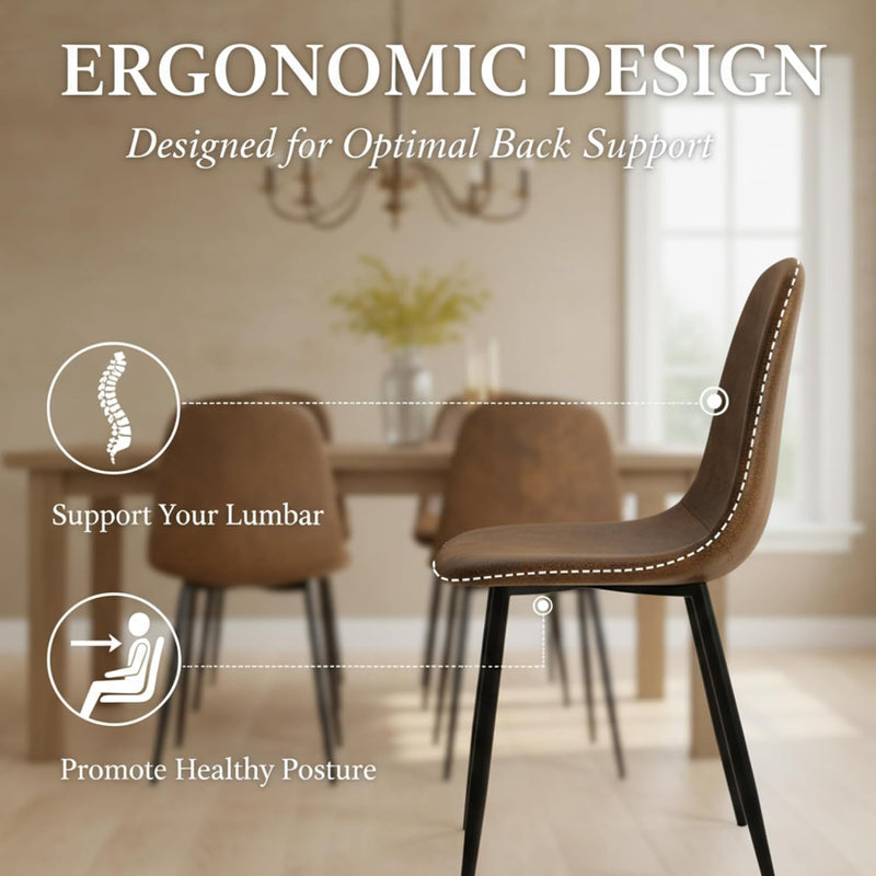 Dining Chairs Soft and Backrest Kitchen with Solid (Set of 4)