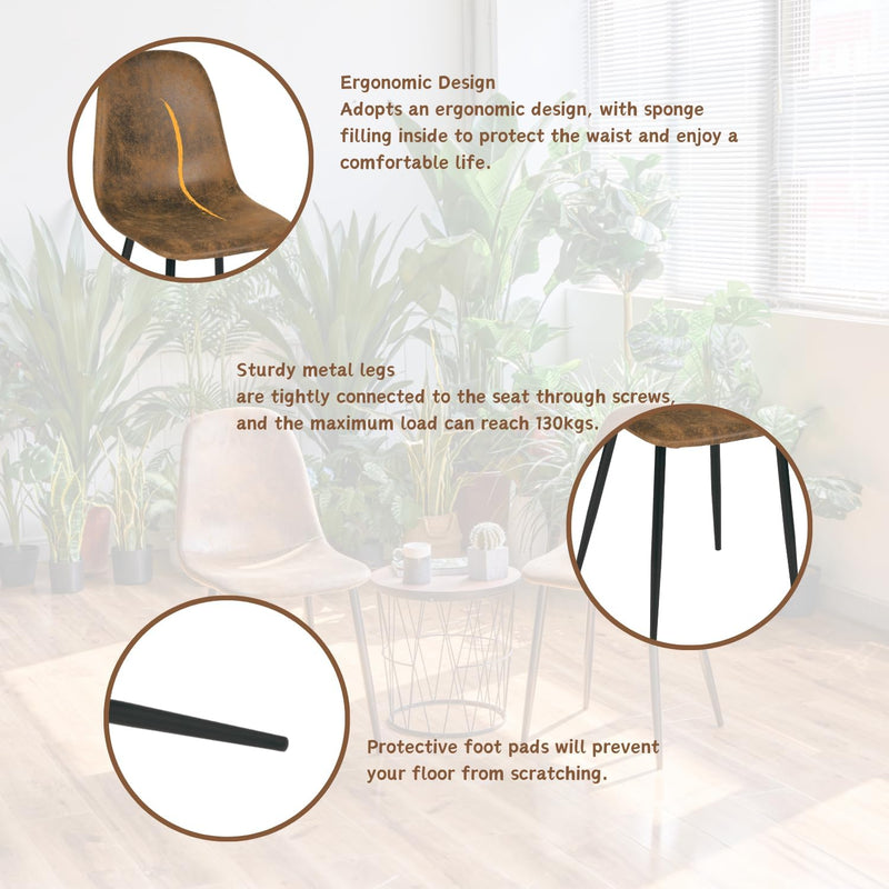 Dining Chairs Soft and Backrest Kitchen with Solid (Set of 4)