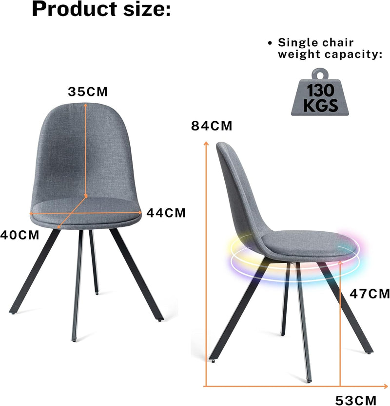 Dining Chairs Soft and Backrest Kitchen with Solid (Set of 4)