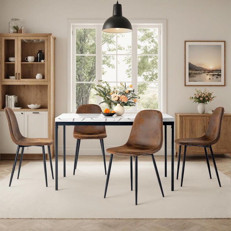 Dining Chairs Soft and Backrest Kitchen with Solid (Set of 4)