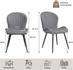Dining Chairs Upholstered High Back Soft Padded Seat (Set of 2)