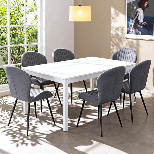 Dining Chairs Upholstered High Back Soft Padded Seat (Set of 2)