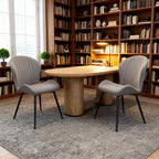 Dining Chairs Upholstered High Back Soft Padded Seat (Set of 2)
