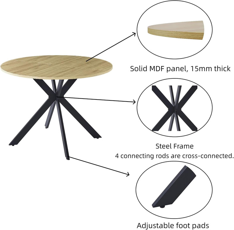 Dining Set Table and Chairs 5-Piece 100CM