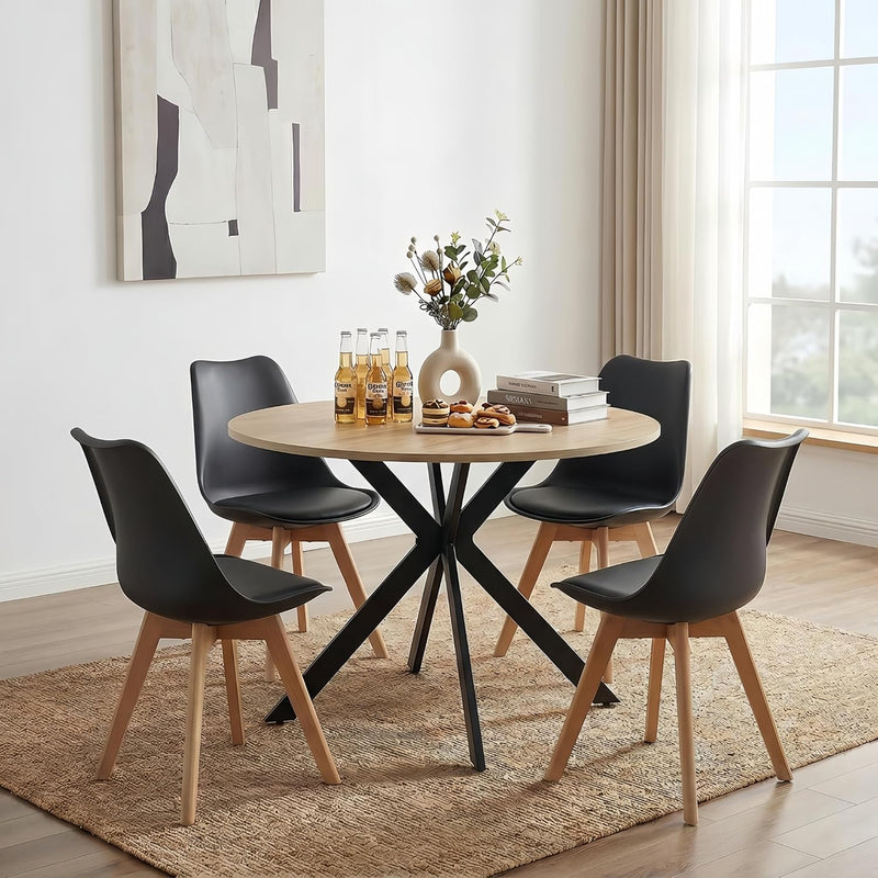Dining Set Table and Chairs 5-Piece 100CM