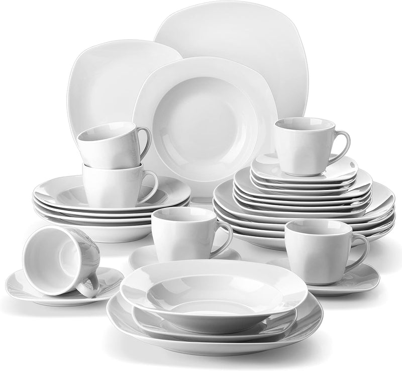 Dinner Sets 24-Piece Porcelain Plates and Bowls Set