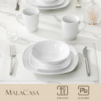 Dinner Sets 24-Piece Porcelain Plates and Bowls Set