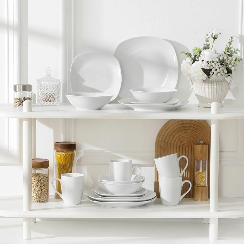 Dinner Sets 24-Piece Porcelain Plates and Bowls Set
