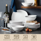 Dinner Sets 24-Piece Porcelain Plates and Bowls Set