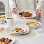Dinner Sets 24-Piece Porcelain Plates and Bowls Set