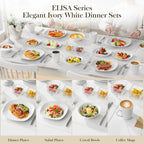 Dinner Sets 24-Piece Porcelain Plates and Bowls Set