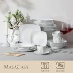 Dinner Sets 24-Piece Porcelain Plates and Bowls Set