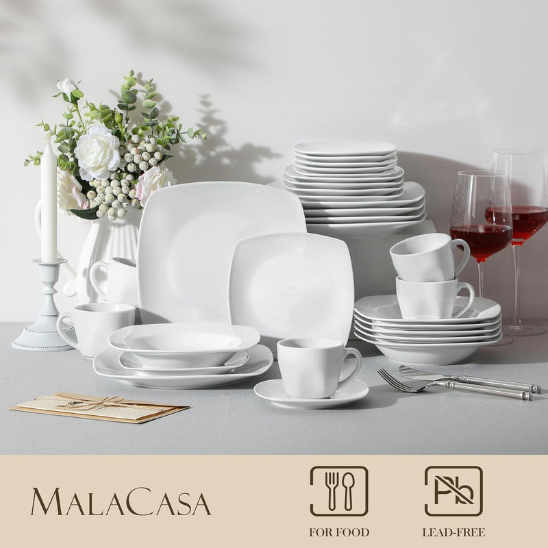 Dinner Sets 24-Piece Porcelain Plates and Bowls Set