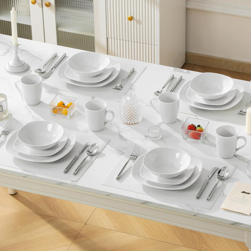 Dinner Sets 24-Piece Porcelain Plates and Bowls Set