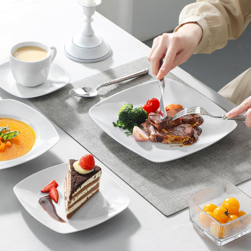 Dinner Sets 24-Piece Porcelain Plates and Bowls Set