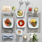 Dinner Sets 24-Piece Porcelain Plates and Bowls Set