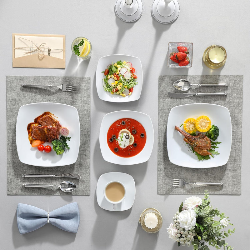 Dinner Sets 24-Piece Porcelain Plates and Bowls Set