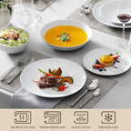 Dinner Sets 24-Piece Porcelain Plates and Bowls Set