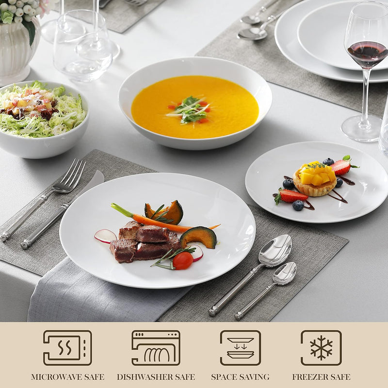 Dinner Sets 24-Piece Porcelain Plates and Bowls Set
