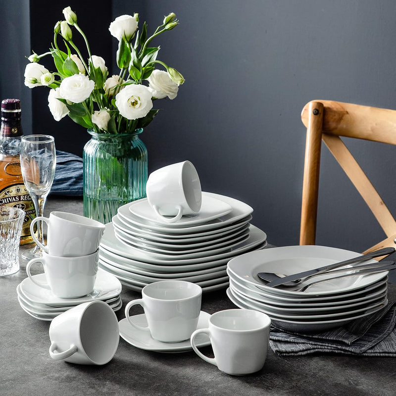 Dinner Sets 24-Piece Porcelain Plates and Bowls Set