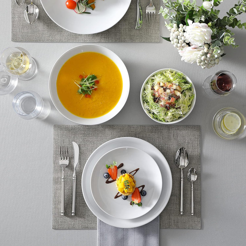 Dinner Sets 24-Piece Porcelain Plates and Bowls Set