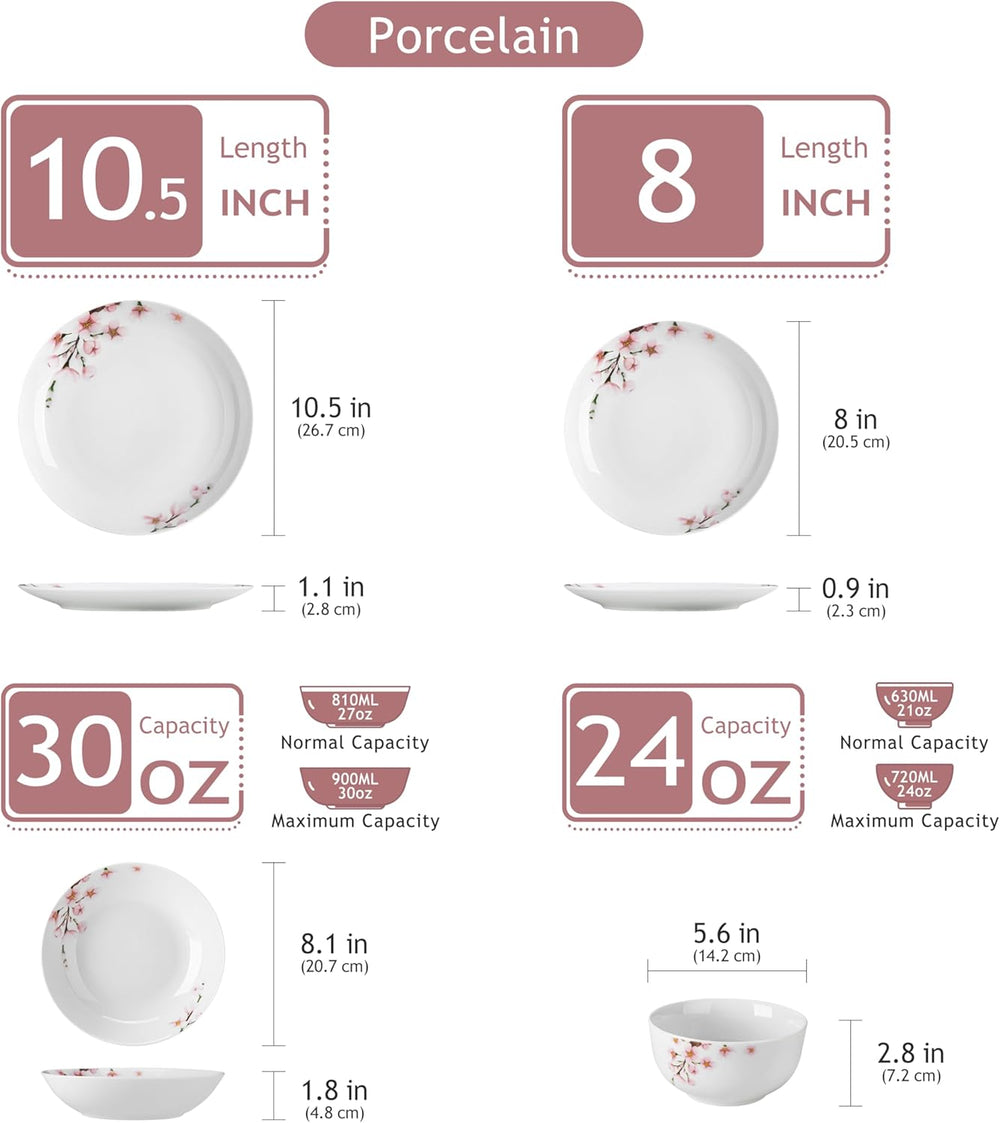 Dinner Sets for 6 People Porcelain Plates