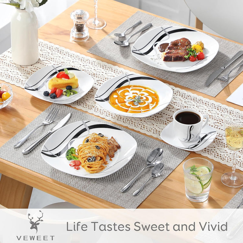 Dinner Sets for 6 People Porcelain Plates