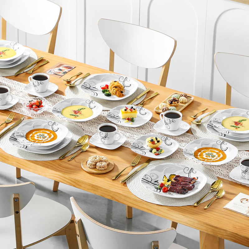 Dinner Sets for 6 People Porcelain Plates