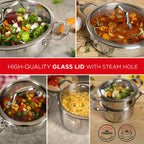 Dish 12L 18 10 Stainless Steel Induction