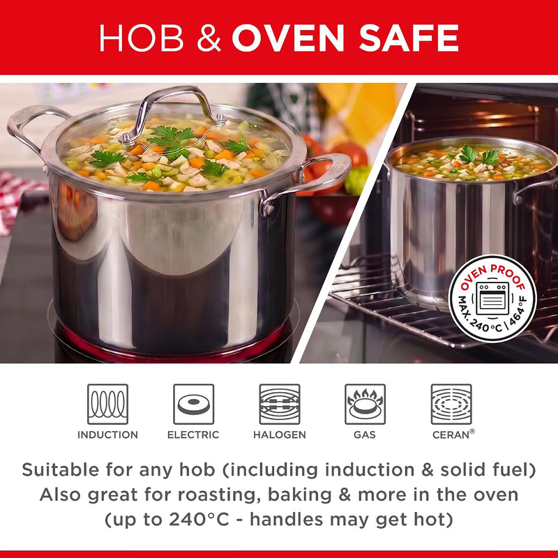 Dish 12L 18 10 Stainless Steel Induction