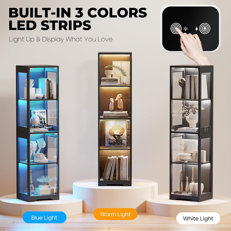 Display Cabinets with Glass Doors 3 Colour LED