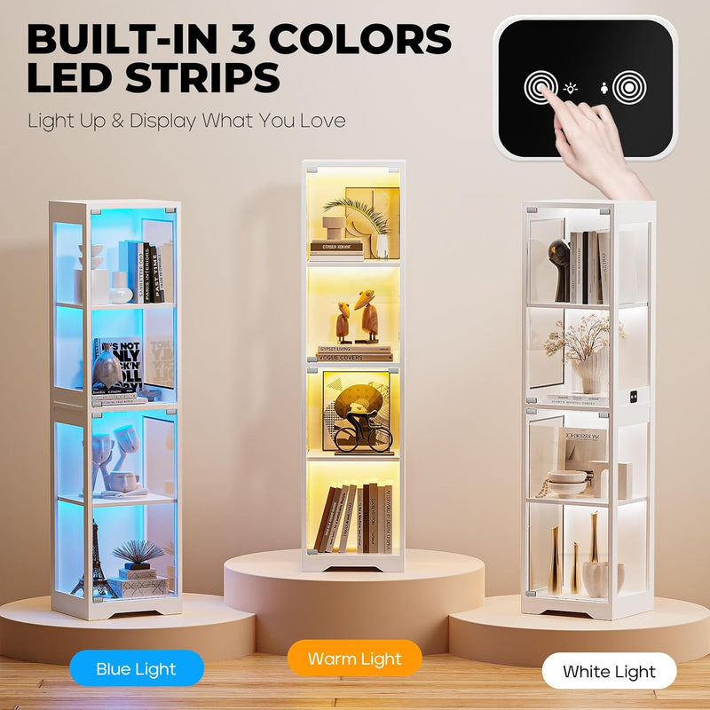 Display Cabinets with Glass Doors 3 Colour LED