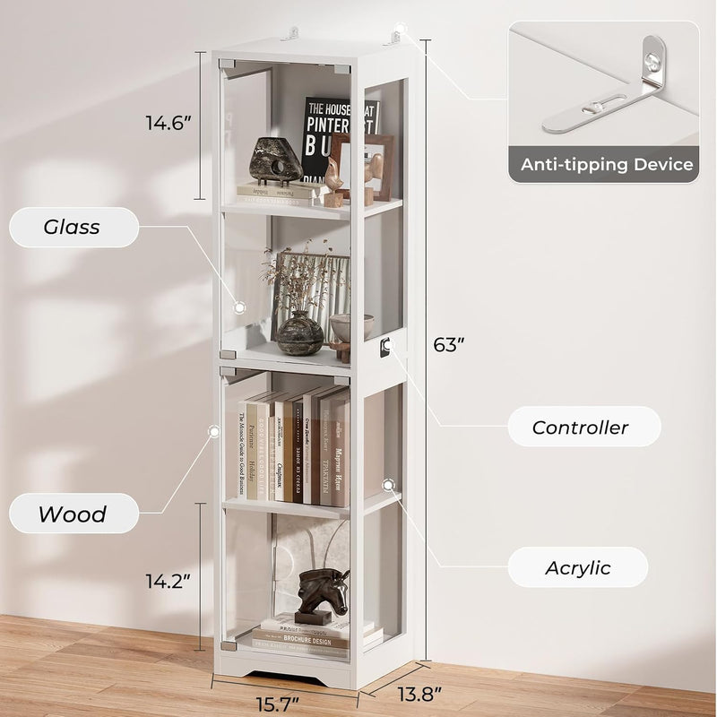 Display Cabinets with Glass Doors 3 Colour LED