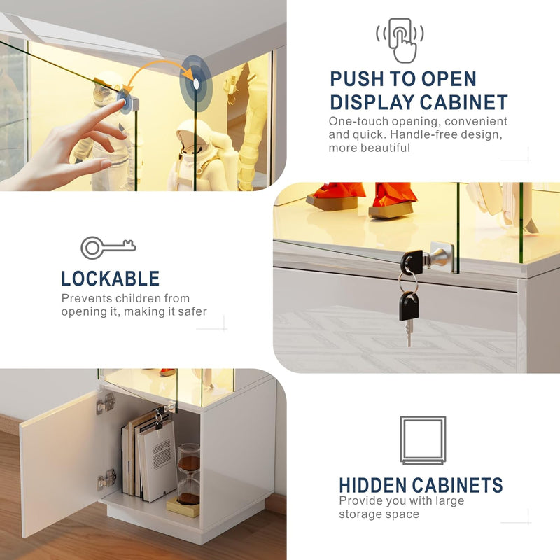 Display Cabinets with Lockable and Glass Doors